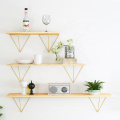 Simple word partition wall wooden board iron decorative shelf